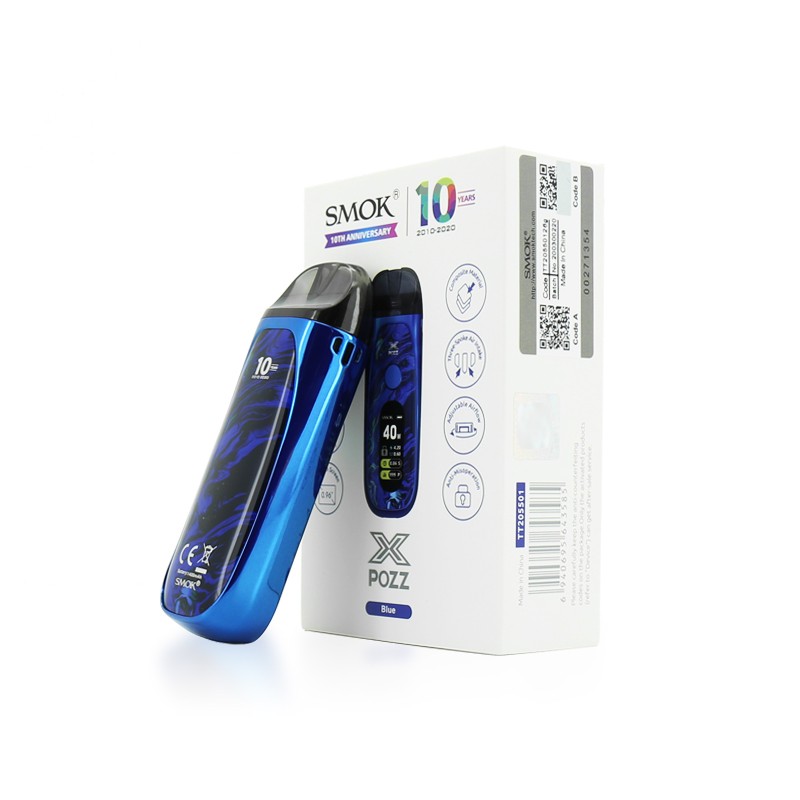 smok pozz x 40w pod system kit and package box