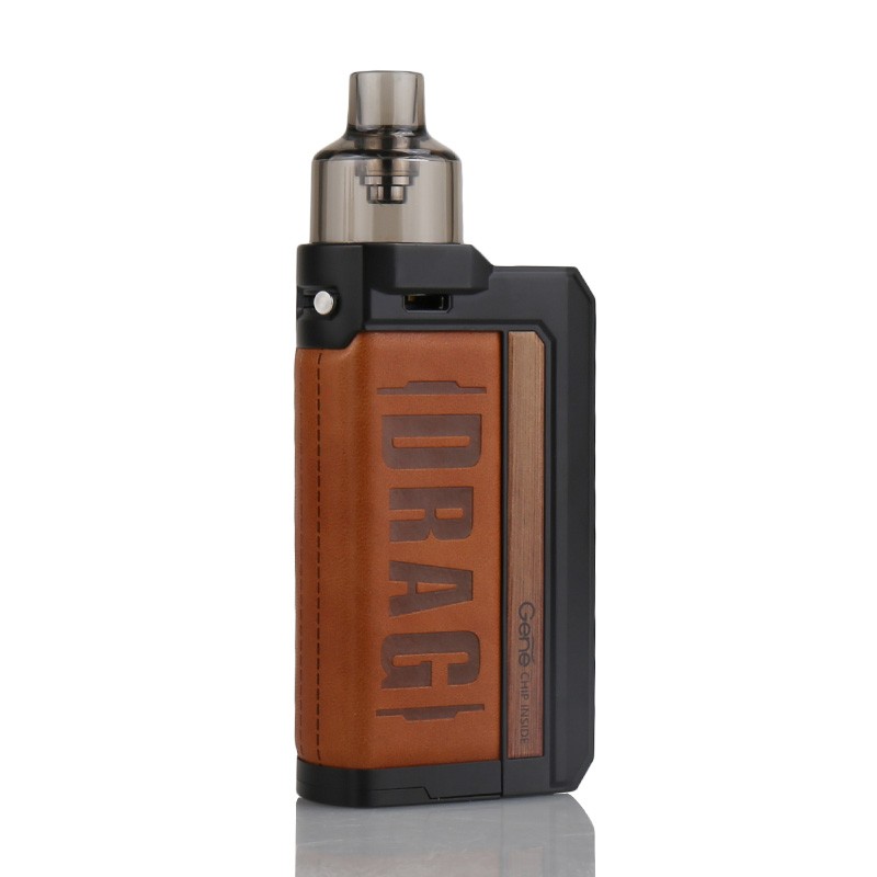 voopoo drag max 177w pod mod kit vintage brown front view