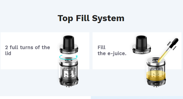 Vaporesso Top filling system