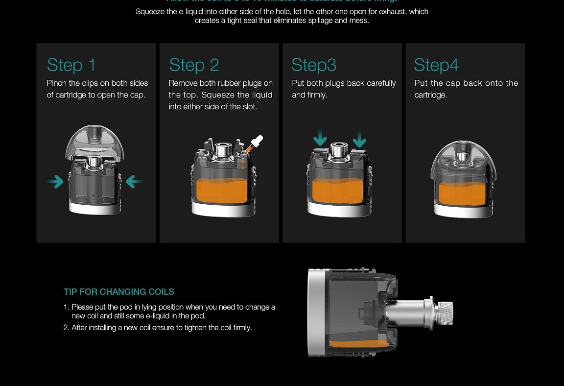 Lost Vape lyra pod cartridge filling style