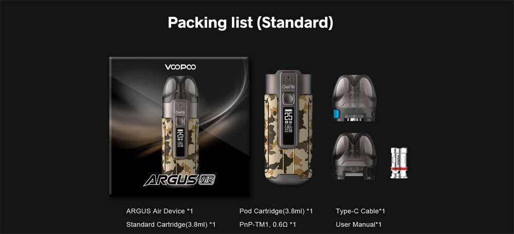 VOOPOO Argus Air Packing list