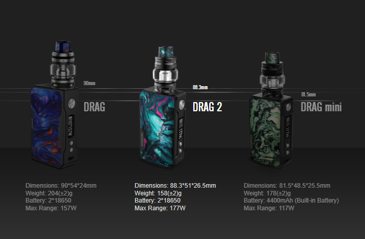 VOOPOO Drag 2 Kit Difference