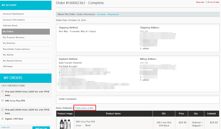 order inquiry in vapesourcing