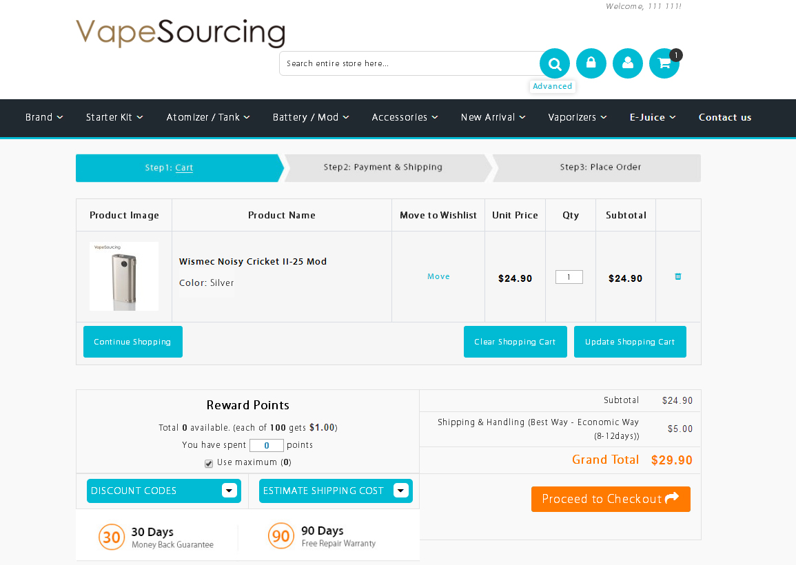 shopping cart credit cart vapesourcing